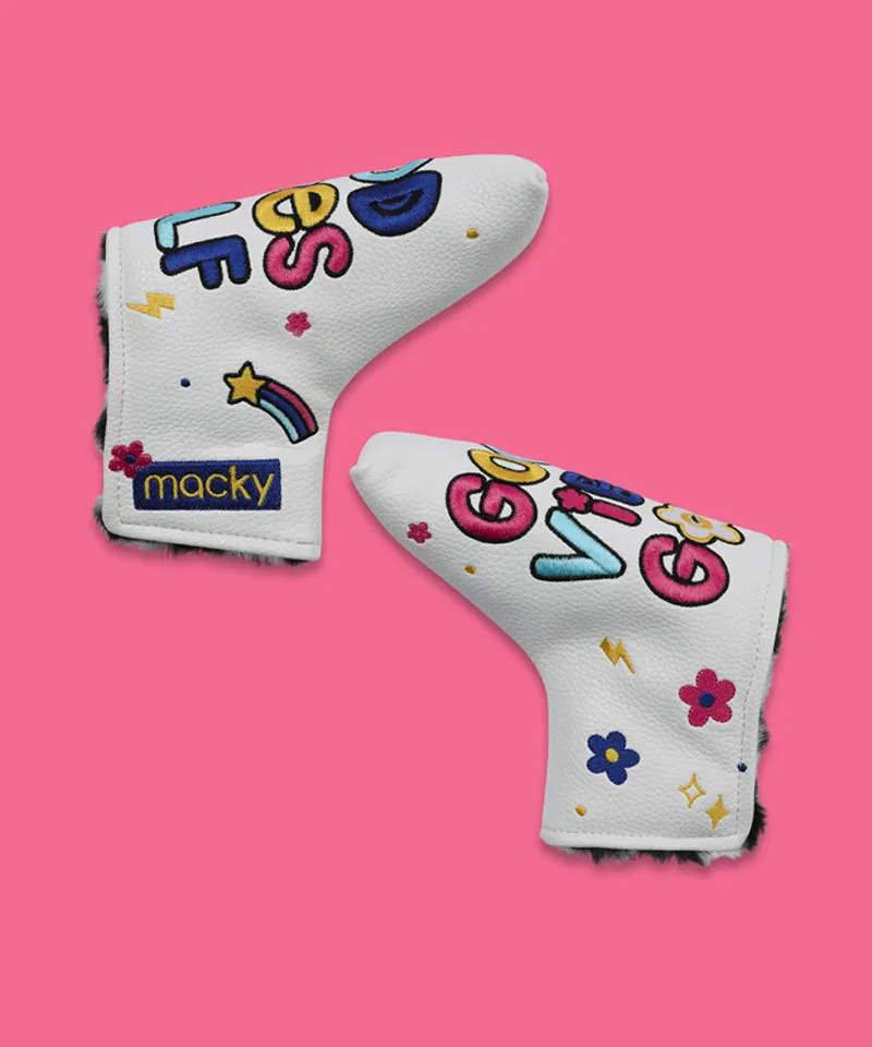 MACKY Golf: Good Vibe Straight Putter Cover - White