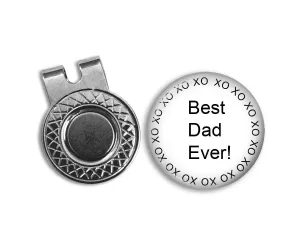 Magnetic Golf Ball Marker and hat clip set - BEST DAD EVER - golf ball marker - Gift for golfer - gift for Dad - Father's Day gift