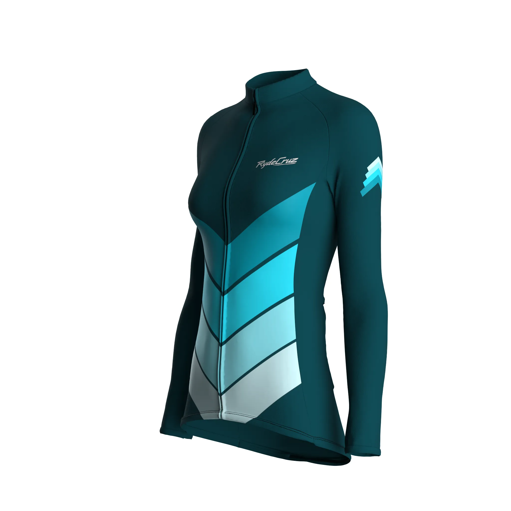 Mecha Shell | Midnight Green Female Long Sleeves Jersey