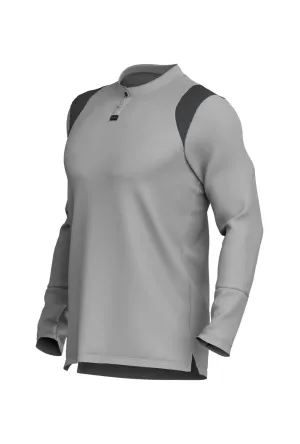 Men’s Ace Long Sleeve Golf Shirt - Ghost Grey/Black