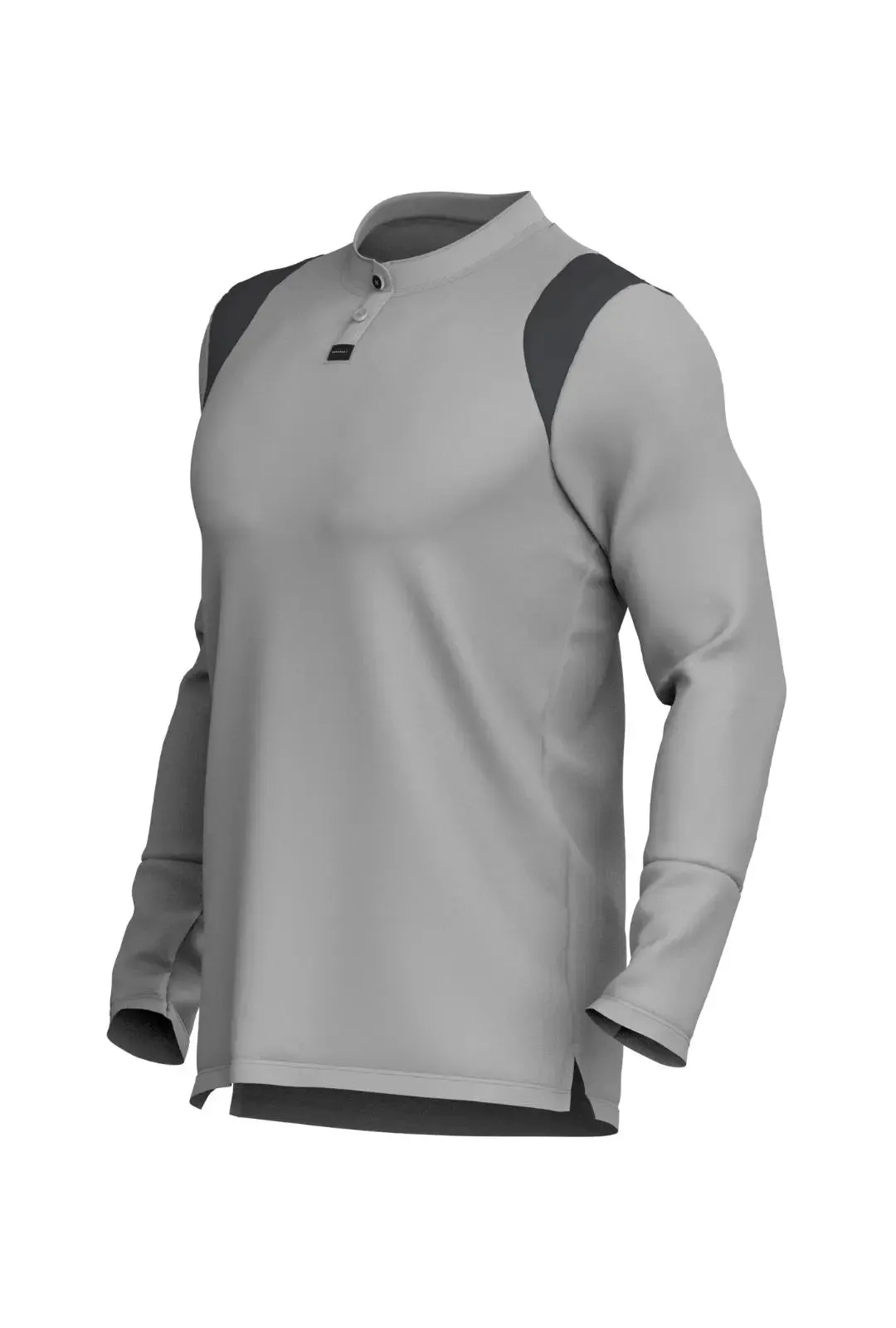 Men’s Ace Long Sleeve Golf Shirt - Ghost Grey/Black