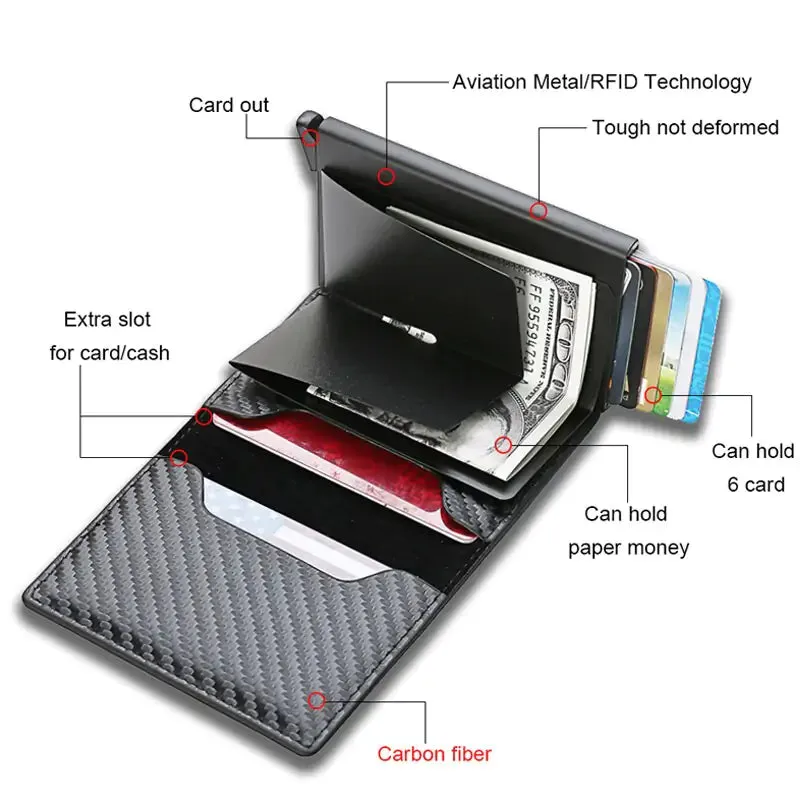 Men's Carbon Fiber Magsafe Wallet