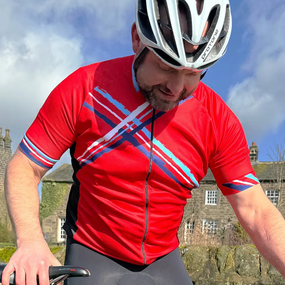 Mens Cross Red Cycling Jersey
