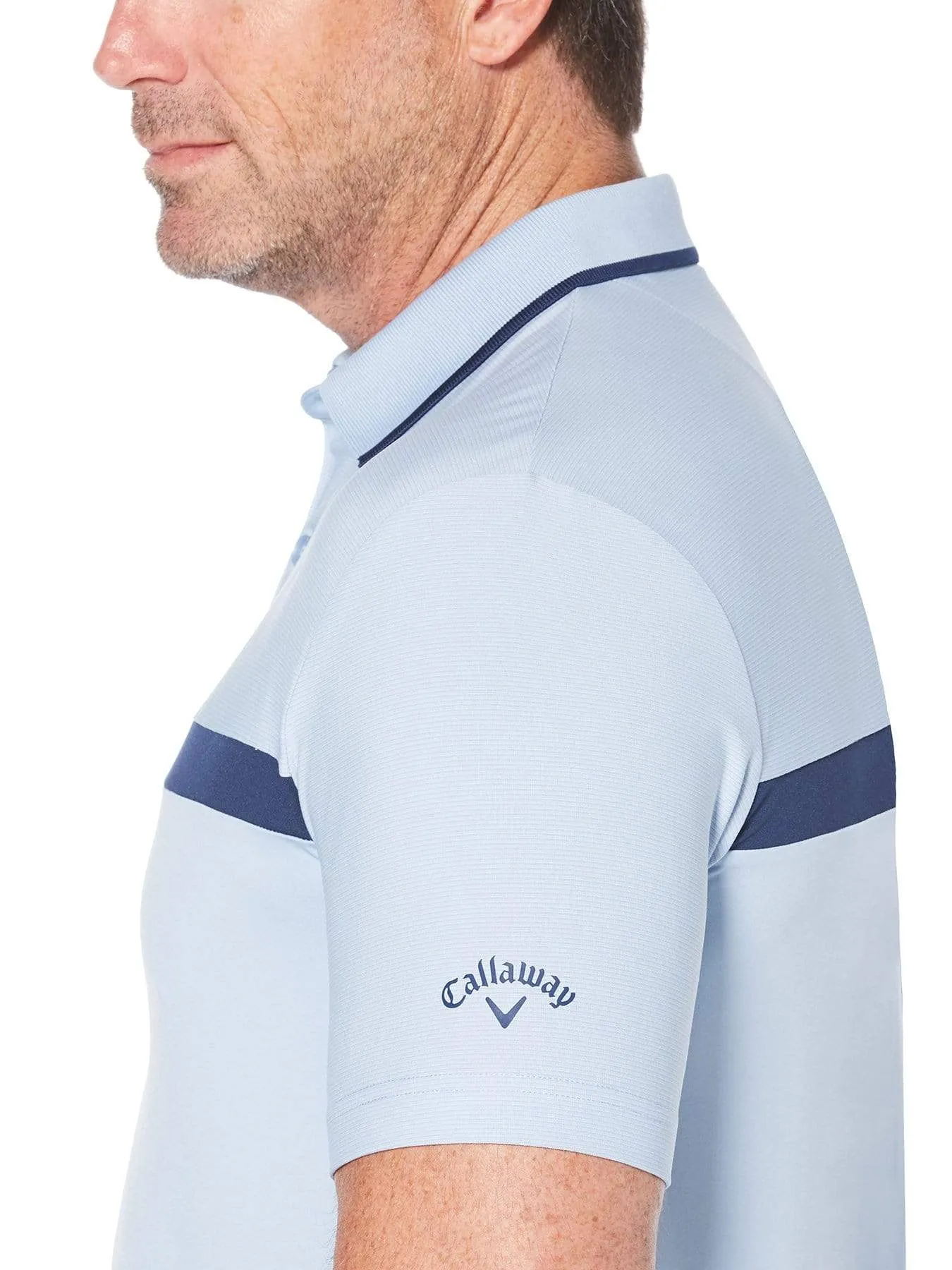 Mens Swing Tech™ Fine Line Color Block Polo