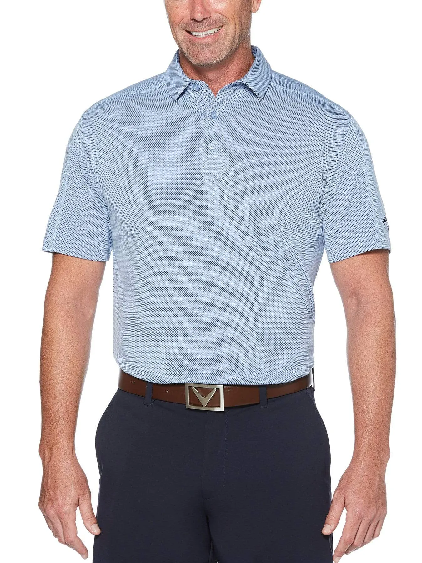Mens Swing Tech™ Two Color Jacquard Polo
