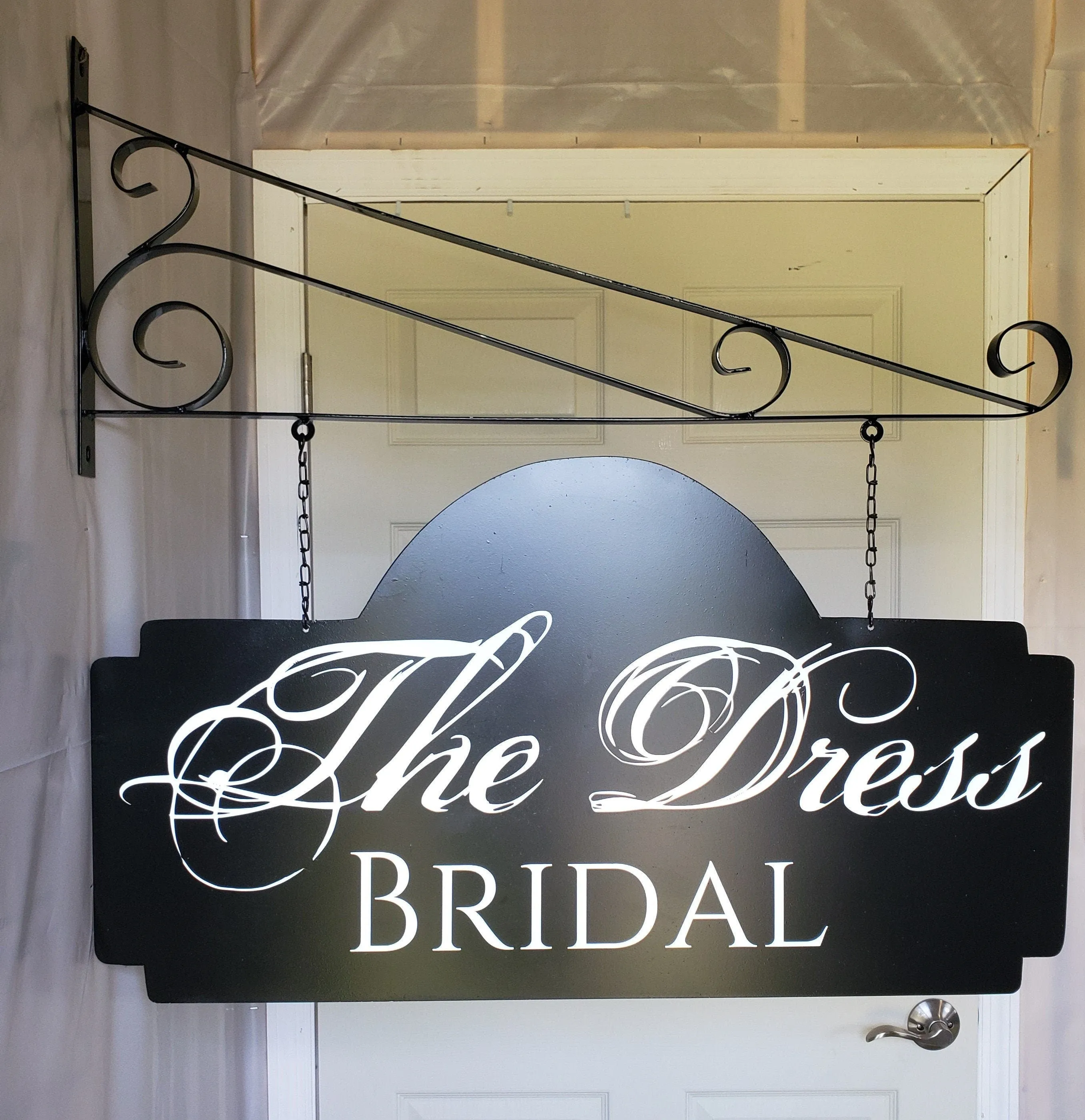 Metal Sign with 36" Bracket 20x36 Custom Cut, 2-sided