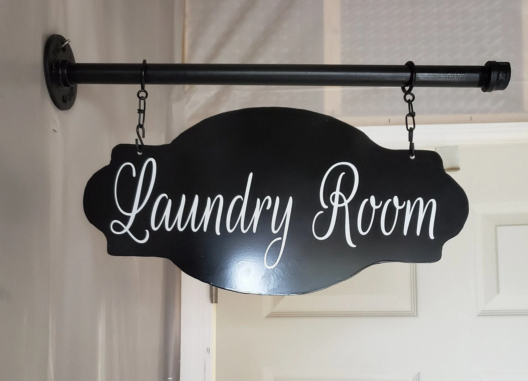 Metal Sign with 36" Bracket 20x36 Custom Cut, 2-sided