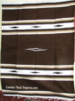 Mexican Blanket XL 4.5' X 6.5'  Brown BL002