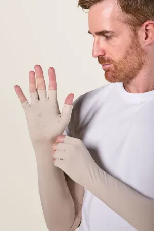 Mitaines avec manches anti-UV unisexes - Beige - Nuvées