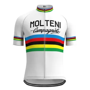 Molteni White Vintage Short Sleeve Cycling Jersey Top
