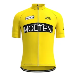 Molteni Yellow Vintage Short Sleeve Cycling Jersey Top
