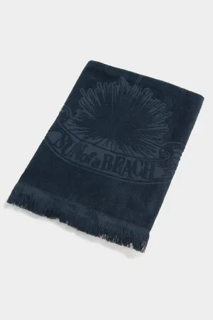 Monochrome Beach Towel in Just Black