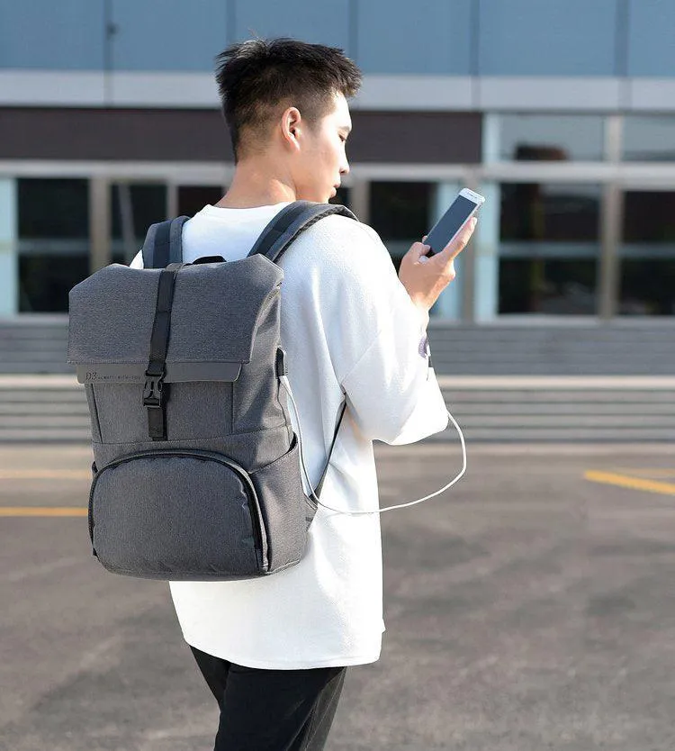 Multi-Functions D3 Backpack With Usb Charging Ports Black Bags