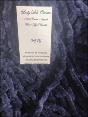 Navy Cotton Chenille - Lady Dots Creates Finishing Trims