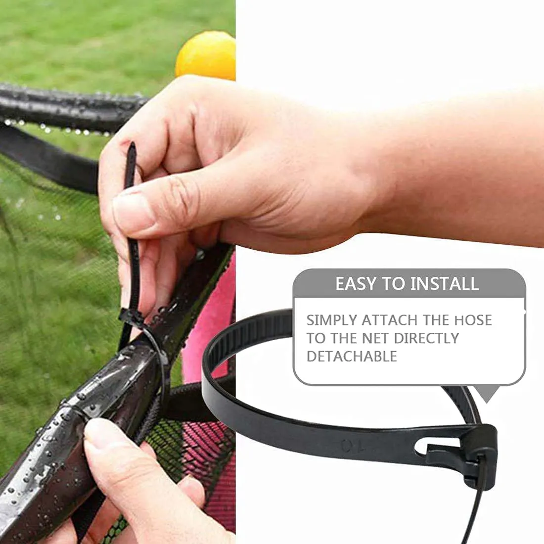 New 26.2ft Trampoline Sprinkler for Kids, Summer Fun Outdoor Water Sprinkler Trampoline Accessories, Backyard Water Park Sprinkler Multifunctional Water Spray System