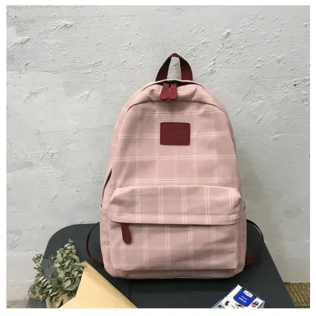 New Casual School Bag For Women And Girls Stylish Backpack Striped Book Packbags for Teenage