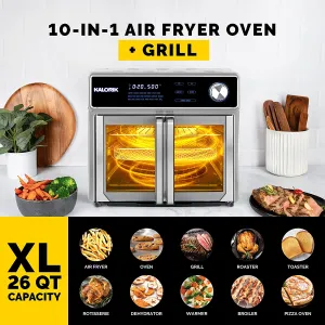 New in box! Kalorik 26-Quart Digital Maxx Air Fryer 10 in 1 Oven Grill with accessories & book! Retails $373 w/tax!