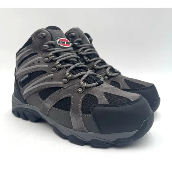 NEW Iron Age SURVEYOR Men's Hiking Boot Grey/Black US Size 7 Wide NIB