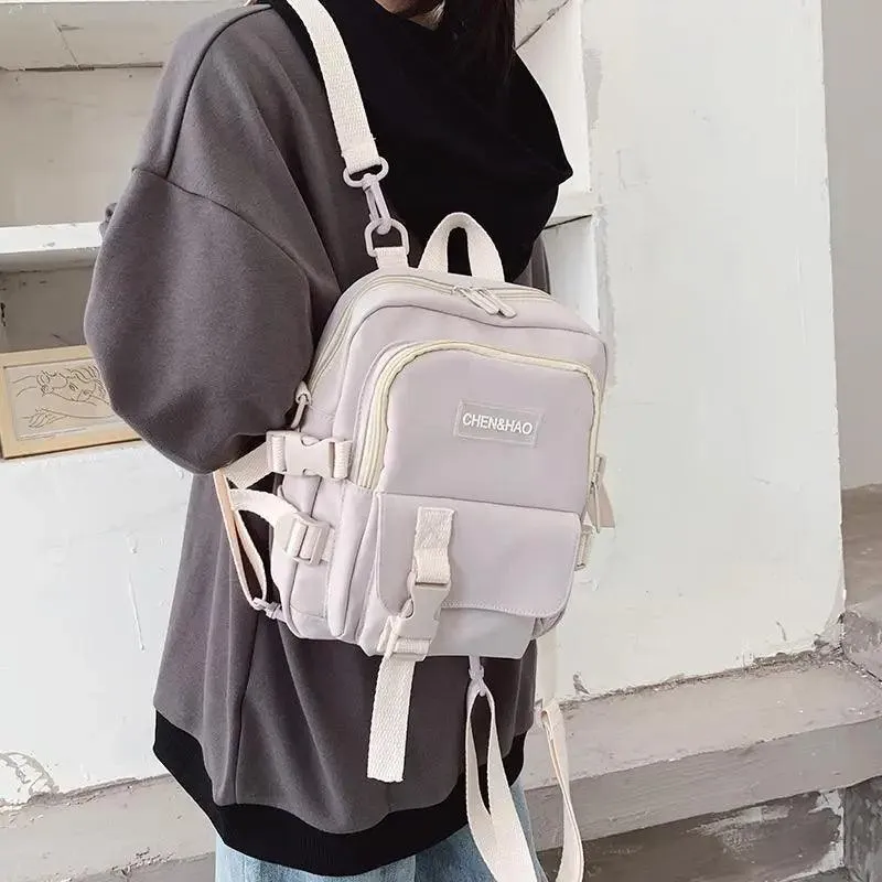 New Trendy Small Canvas Mini Backpack For Women And Girls Anti-theft Shoulder Bag And School Bag For Teenager Girls