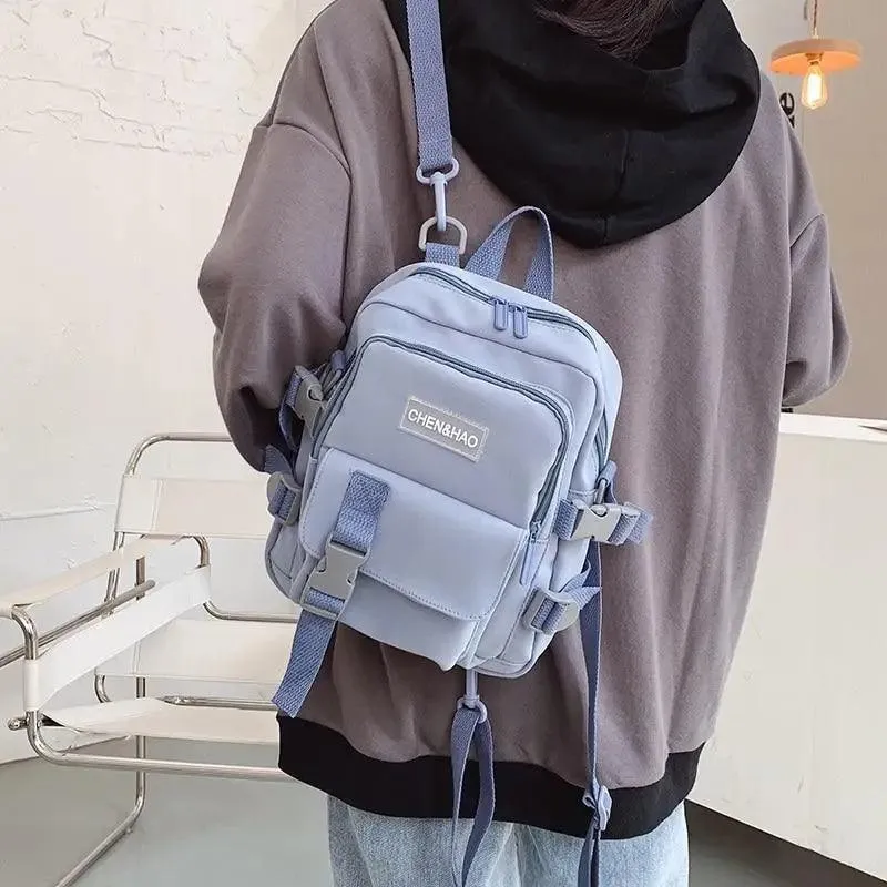 New Trendy Small Canvas Mini Backpack For Women And Girls Anti-theft Shoulder Bag And School Bag For Teenager Girls