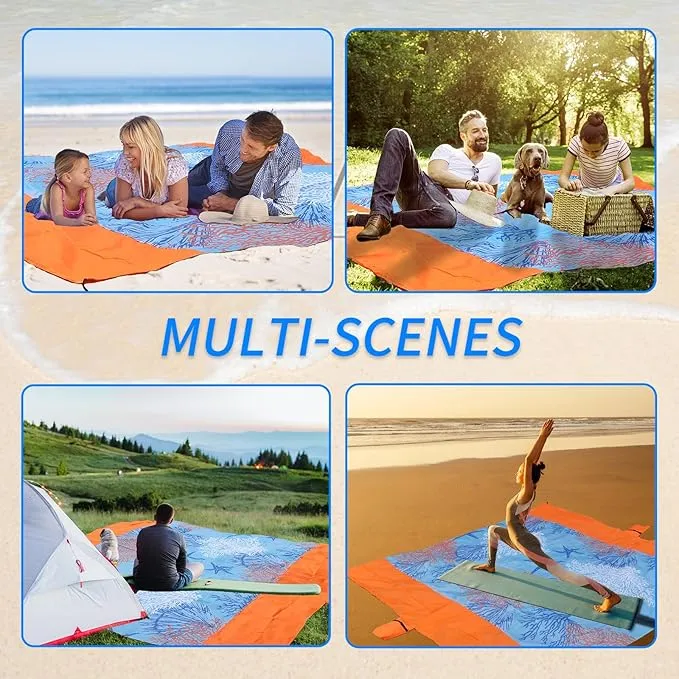 NewDoar Beach Blanket Sandproof Extra Large for 1-3 Adults / 1-8 Adults Sand Free Beach Mat Picnic Blanket Waterproof Oversized Lightweight Picnic Mat for Camping Hiking Beach Travel-1-8person