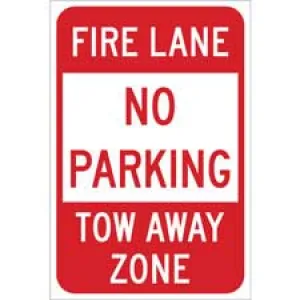 No Parking Fire Lane Tow Away Zone Sign/ Buy online
