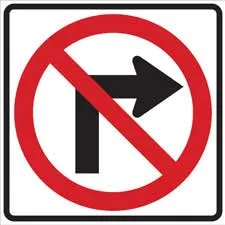 No Right Turn Sign/ Buy online