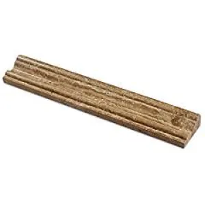 Noce Vein-Cut Travertine Milano Molding Trim, Polished (LOT of 50 PCS.)