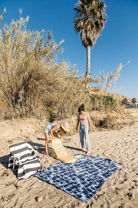 Nomadix Festival Blanket - Perfect for Picnics, Camping, & Lawn Seating - Plush Top & Water Resistant Base - Made with Post Consumer Recycled Materials - Agua Blue - 60x70