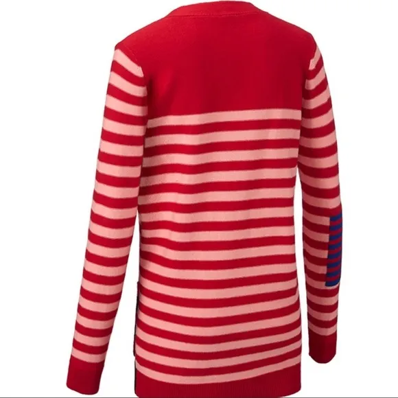 NWT CAbi 5446 Red Striped Picnic Stripe Button Down Cardigan