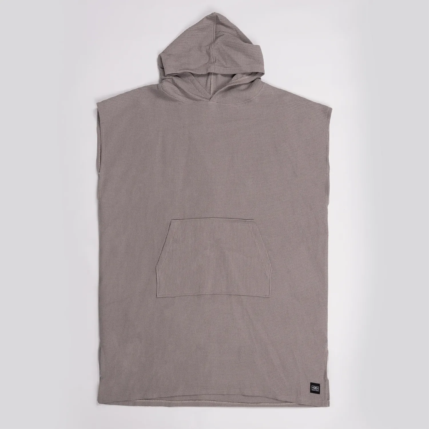 O&E MENS WAFFLE HOODED PONCHO - FOG