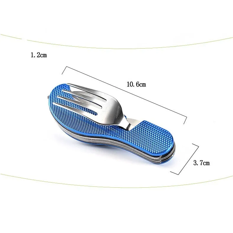 Outdoor Camping Multifunctional Dining Knife Folding Knife, Fork And Spoon