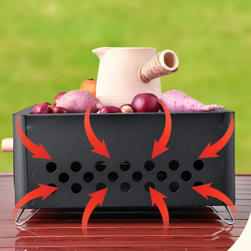 Outdoor multifunctional camping charcoal grill