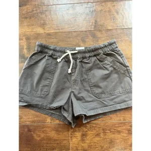 Pact Organic Women’s Drawstring Shorts In Charcoal Grey - S