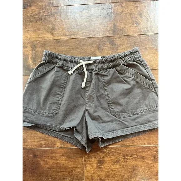 Pact Organic Women’s Drawstring Shorts In Charcoal Grey - S
