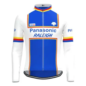 Panasonic Blue Vintage Long Sleeve Cycling Jersey Top