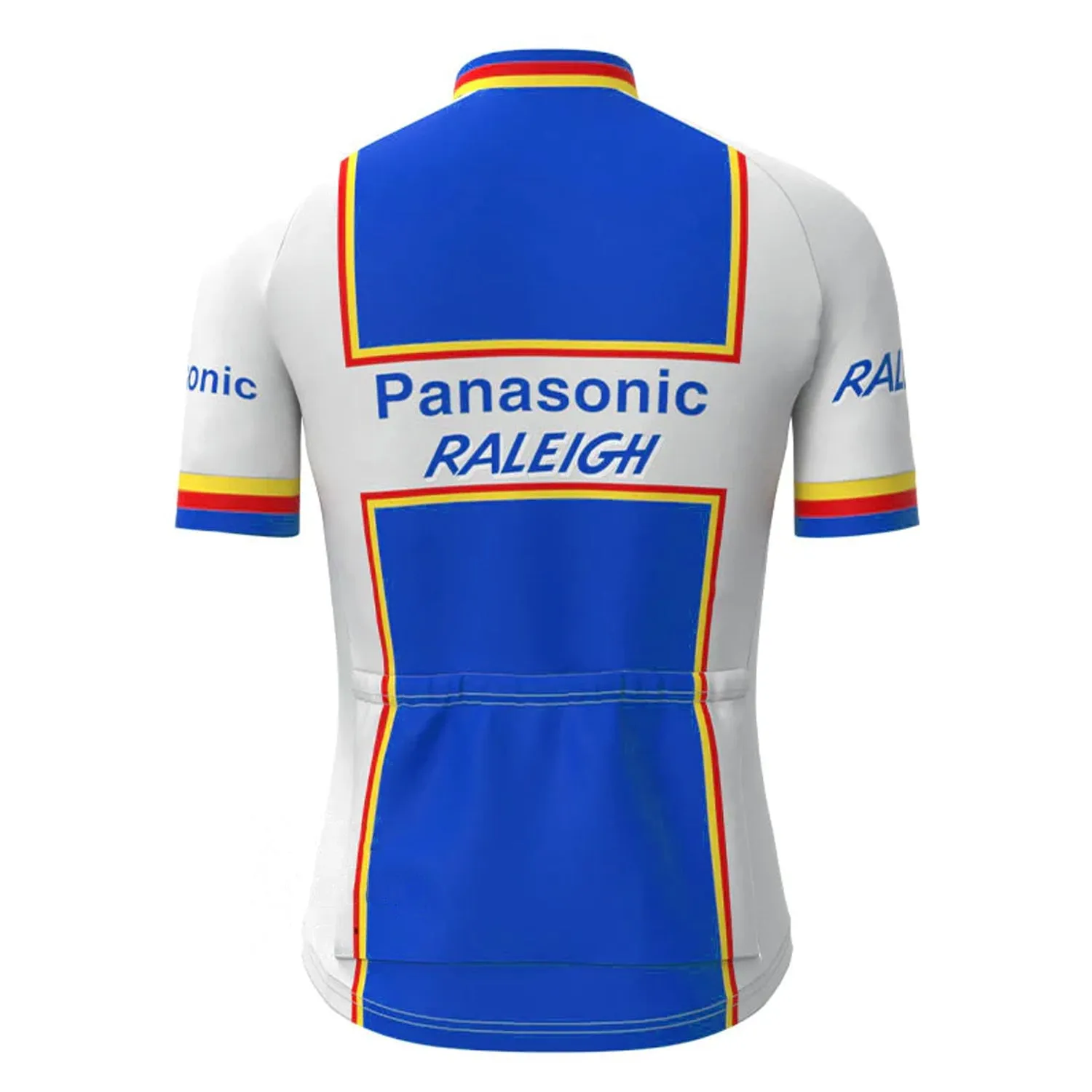 Panasonic Raleigh Blue Vintage Short Sleeve Cycling Jersey Top