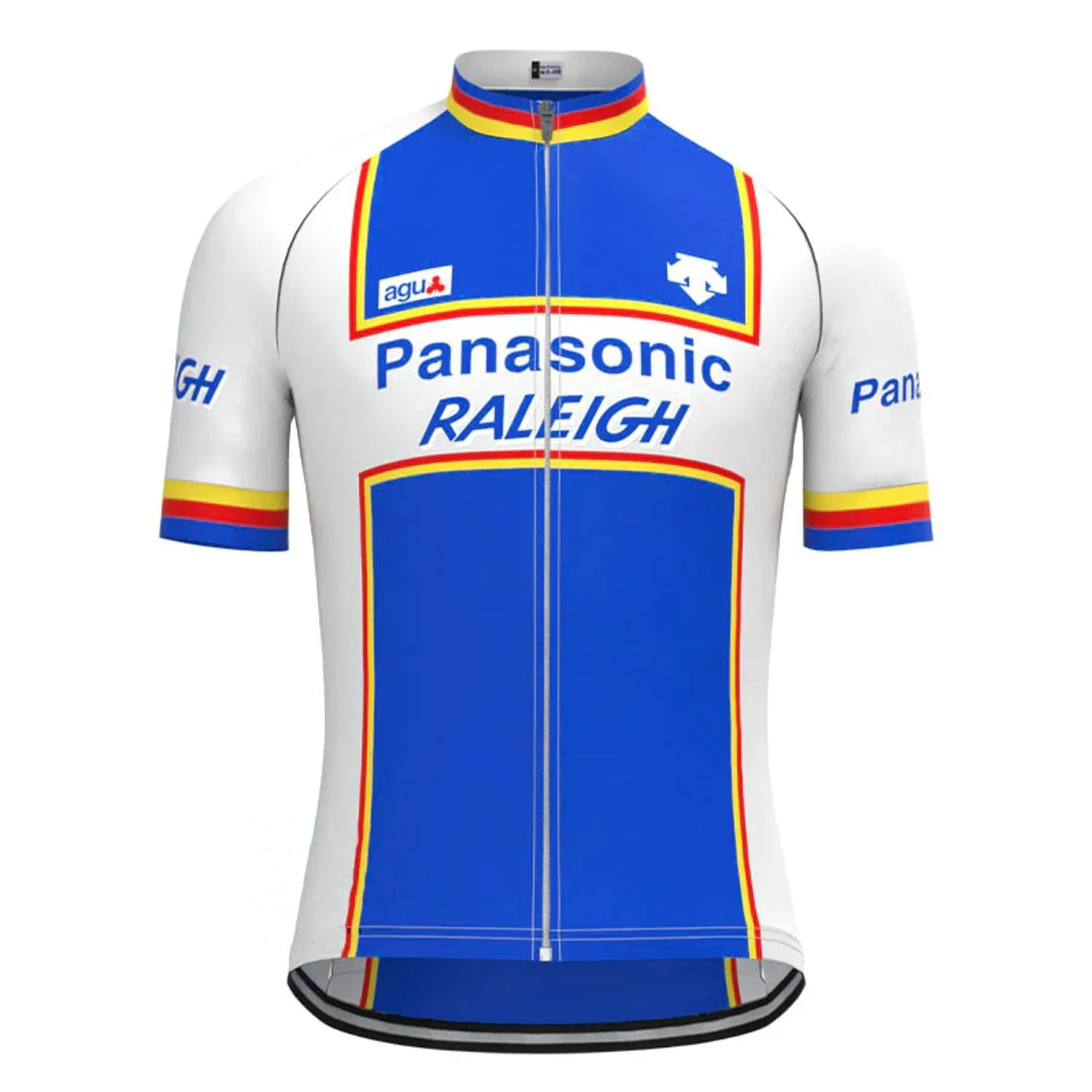 Panasonic Raleigh Blue Vintage Short Sleeve Cycling Jersey Top
