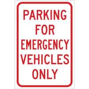 Parking For Emergency Vehicles Only Sign/ Buy online