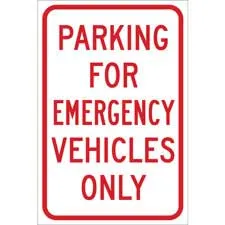 Parking For Emergency Vehicles Only Sign/ Buy online