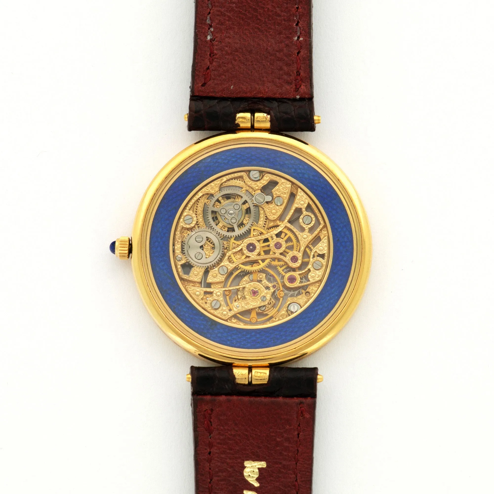 Patek Philippe Yellow Gold Skeletonized Enamel Watch Ref. 3885