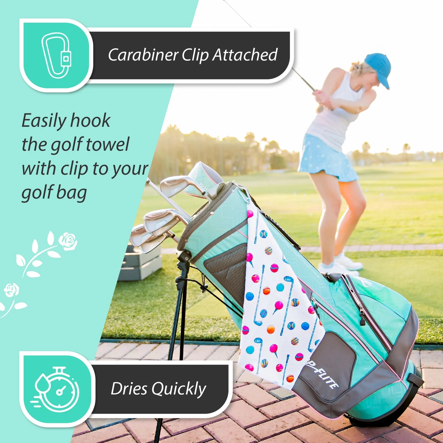 Pebble Beach Golf Towel with Carabiner