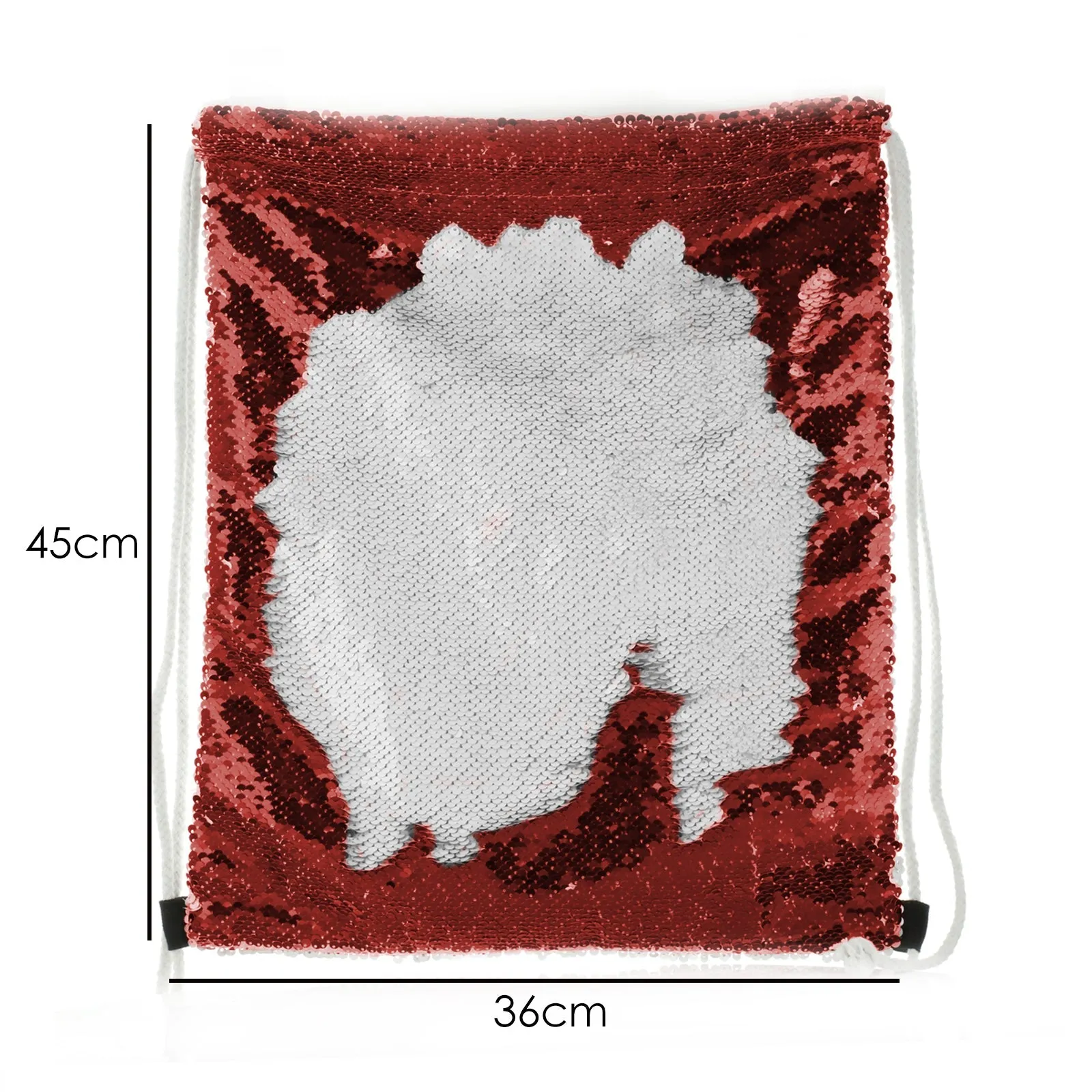Personalised Sequin Drawstring Backpack with Alpacas Multicolour Baubles and Cute Text