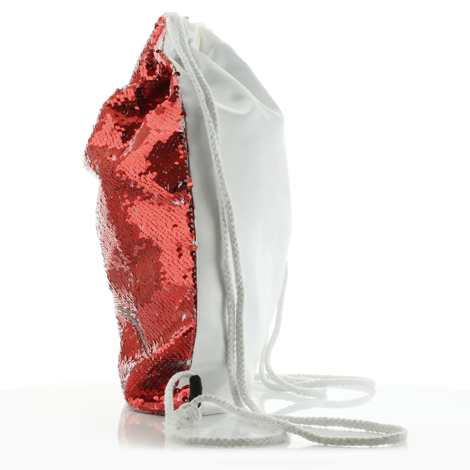 Personalised Sequin Drawstring Backpack with Alpacas Multicolour Baubles and Cute Text