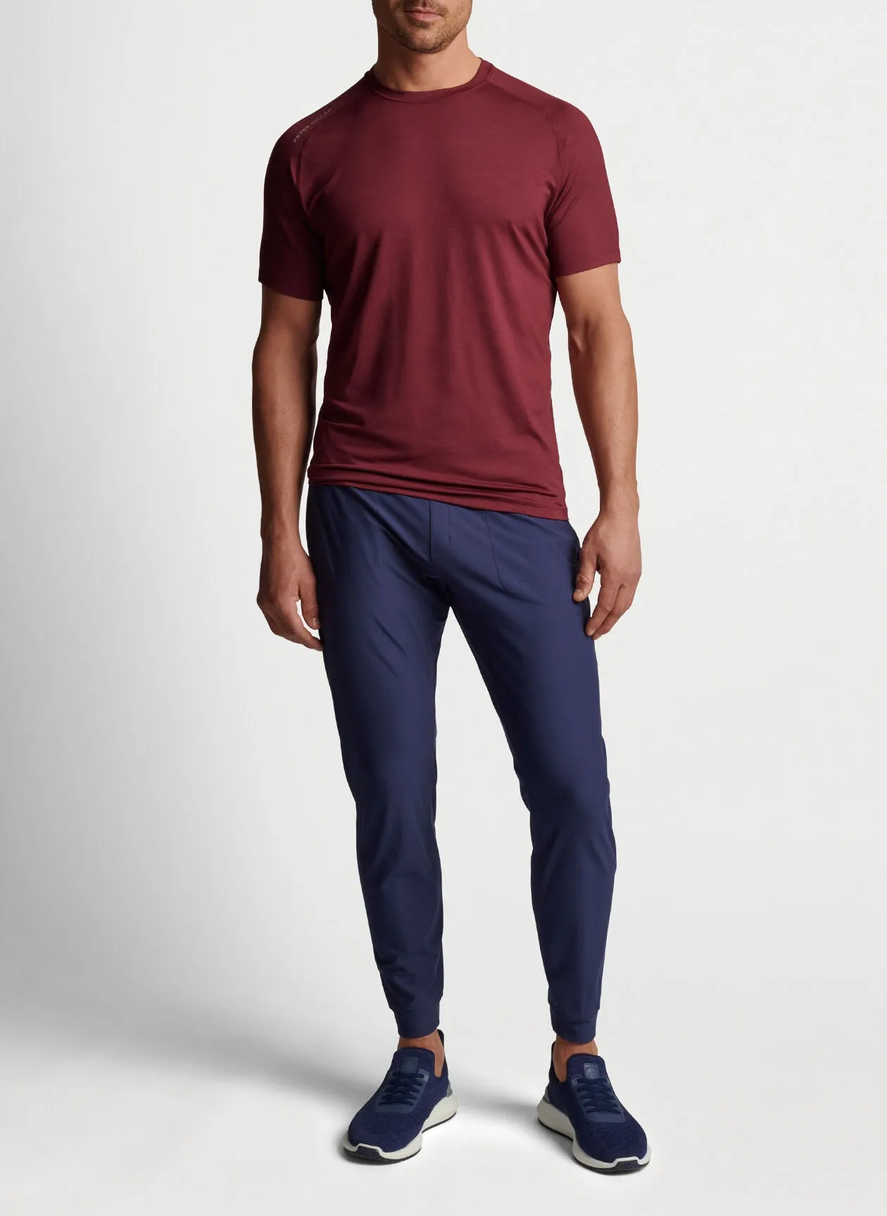 PETER MILLAR AURORA PERFORMANCE T-SHIRT - BORDEAUX