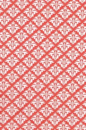 petite fleur-de-lis grenadine orange printed 60" square tablecloths - topper