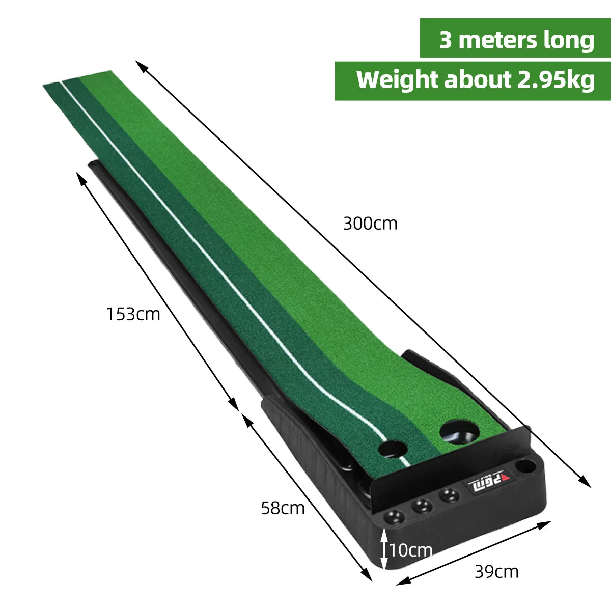 PGM TL004-46 mini golf putting mat trainer automatic ball return practice with a golf putter