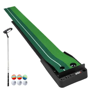 PGM TL004-46 mini golf putting mat trainer automatic ball return practice with a golf putter