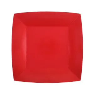Piatto Biocompostabile Rosso 18 x 18 cm - 10 pezzi