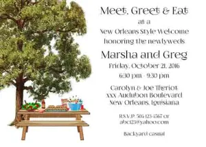 PICNIC TABLE IN THE OAKS CUSTOM INVITATION